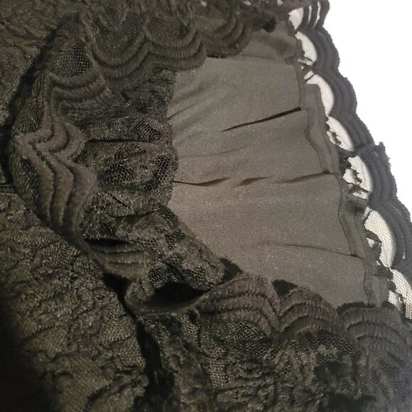 Vintage Connected Apparel Size 6 Dress Knee Length Scalloped Black Witchy Goth - Picture 8 of 10